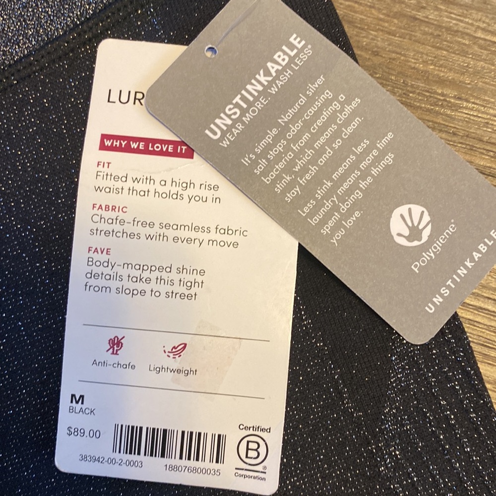 NWT Athleta shimmery lurex tights - Picture 5 of 6